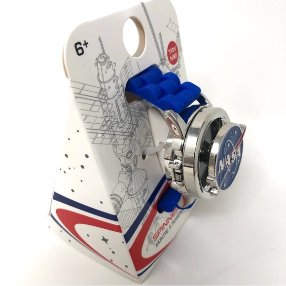 Nasa Logo Watch Kids Analogue Wristwatch Metal Spinner New - Picture 4 of 5